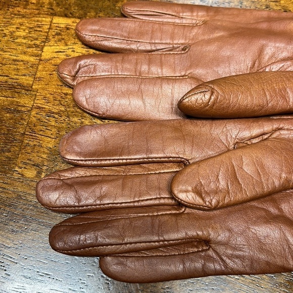 Grandoe genuine leather outer shell size Medium gloves chestnut color - Picture 10 of 12